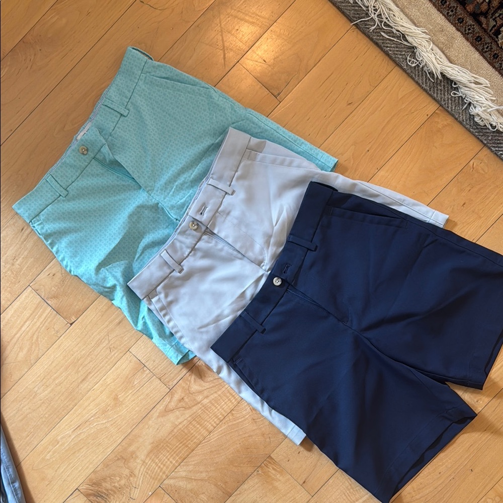 Set of Three boys Shorts in Blue, Gray, and Teal